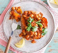 vegan chickpea curry jacket potatoes