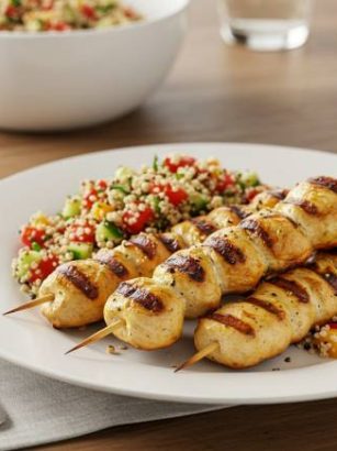 Grilled Chicken Skewers with Quinoa Salad