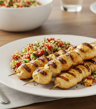 Grilled Chicken Skewers with Quinoa Salad