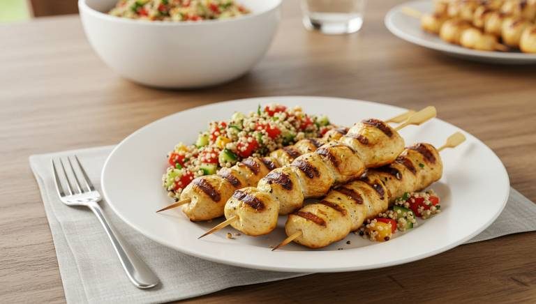 Grilled Chicken Skewers with Quinoa Salad