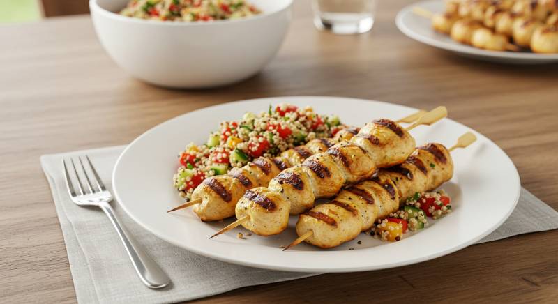 Grilled Chicken Skewers with Quinoa Salad