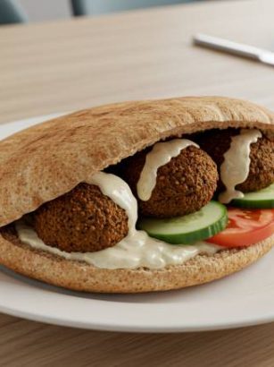 Whole Wheat Pita with Falafel