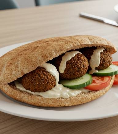 Whole Wheat Pita with Falafel