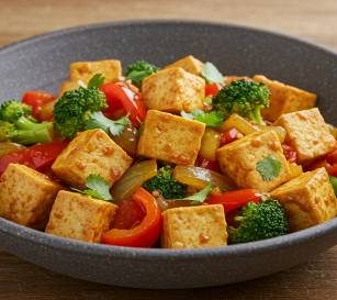 Spicy Tofu Stir Fry Breakfast Bowl