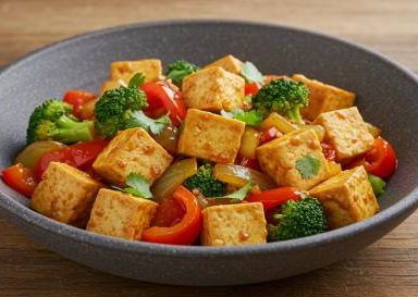 Spicy Tofu Stir Fry Breakfast Bowl