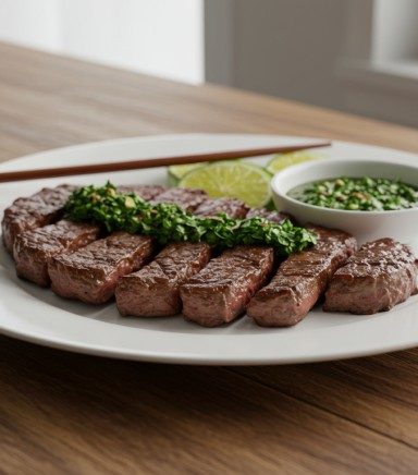 Argentinian Grilled Steak with Chimichurri Sauce