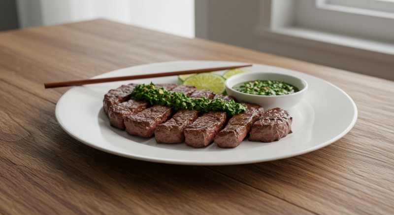 Argentinian Grilled Steak with Chimichurri Sauce