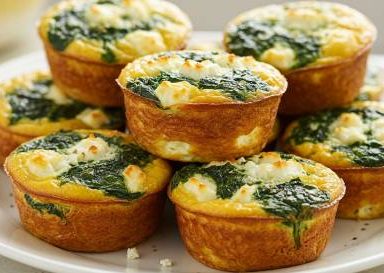 spinach and Feta Egg Muffins served in plate