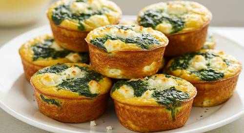 spinach and Feta Egg Muffins served in plate