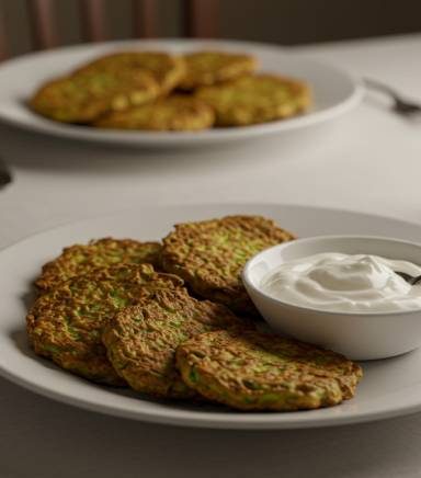 Zucchini Fritters with Yogurt Dip