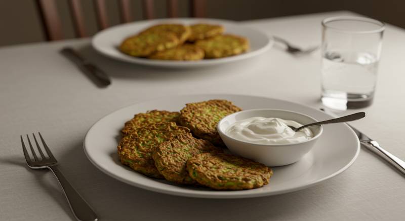 Zucchini Fritters with Yogurt Dip